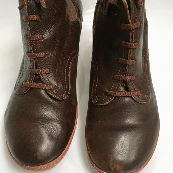 Camper Booties Leather Lace Up Sz 6 1/2 Brown - Picture 9 of 11
